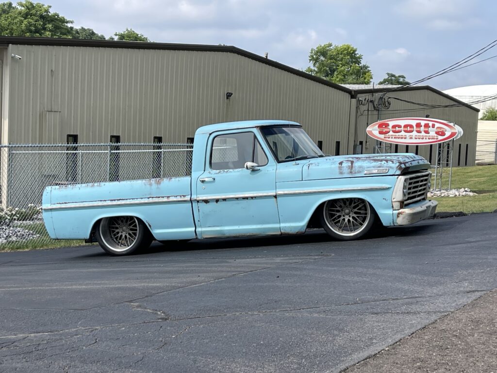 Scott Buehler Patina Bumpside 67 F100 Scott's Hotrods Coilover Chassis