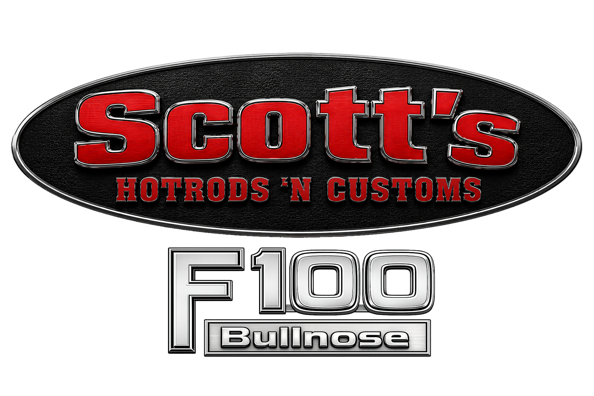 scotts hotrods badge logo bullnose f100