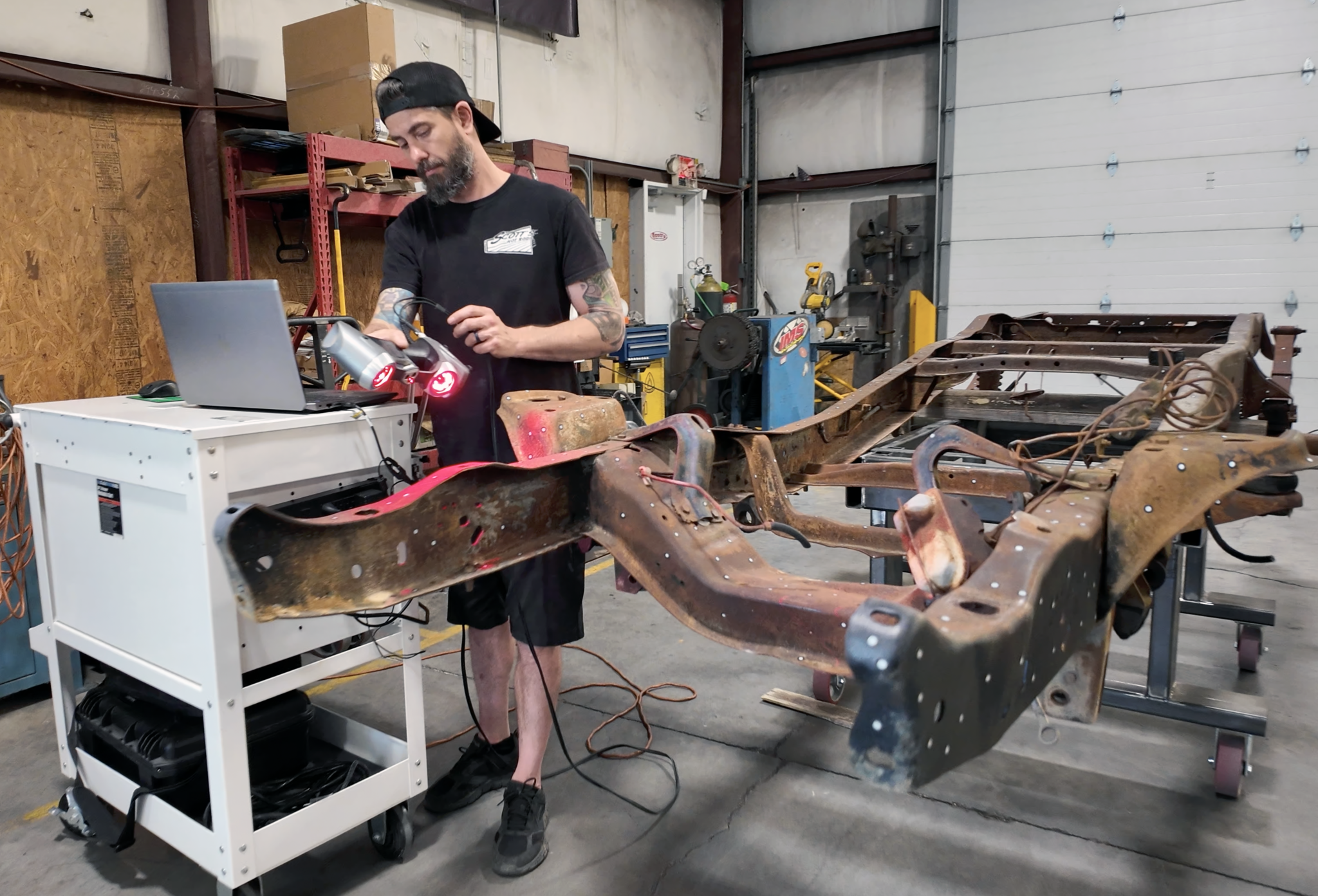 scotts hotrods custom chassis creaform handyscan