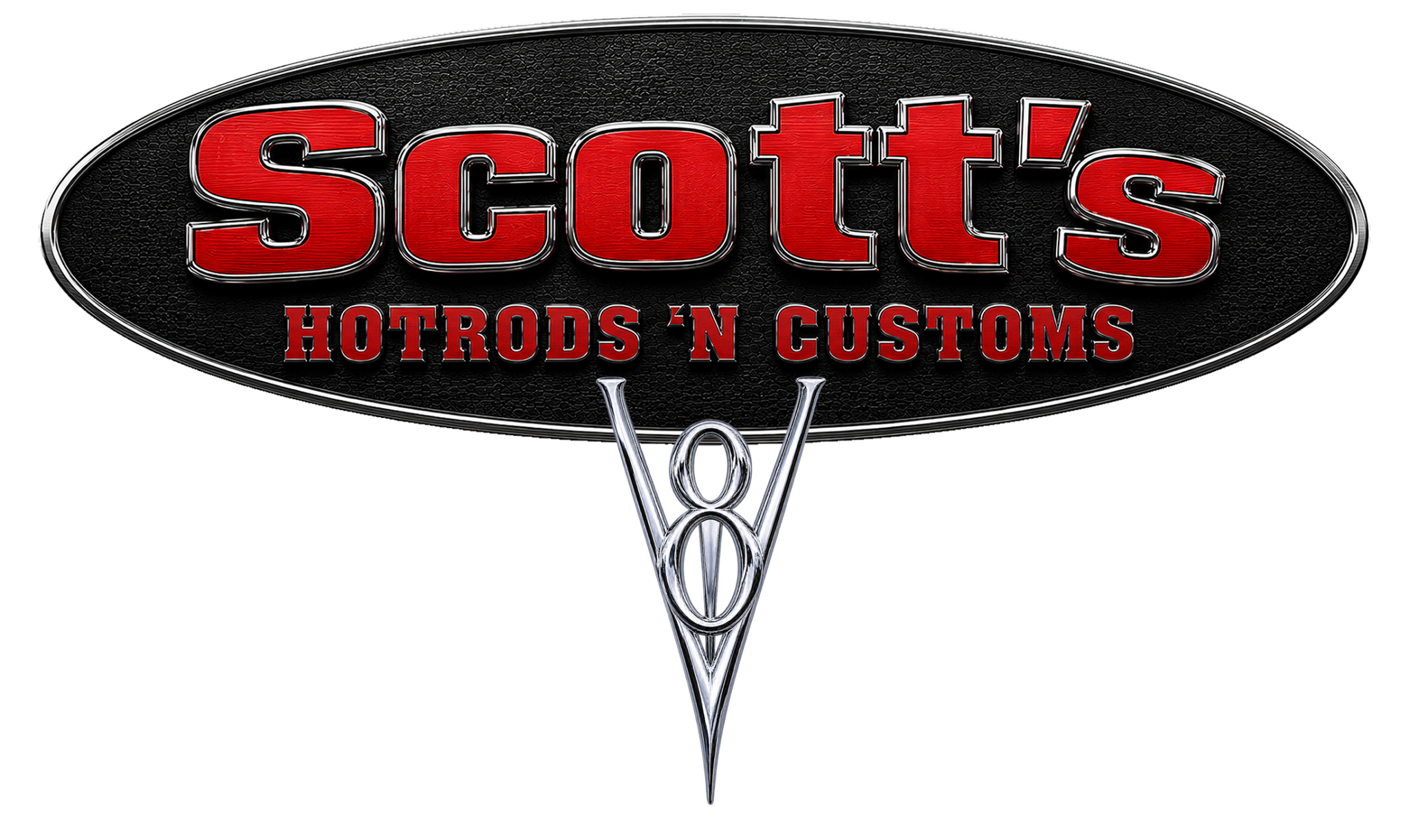 scotts hotrods ford v8 badge