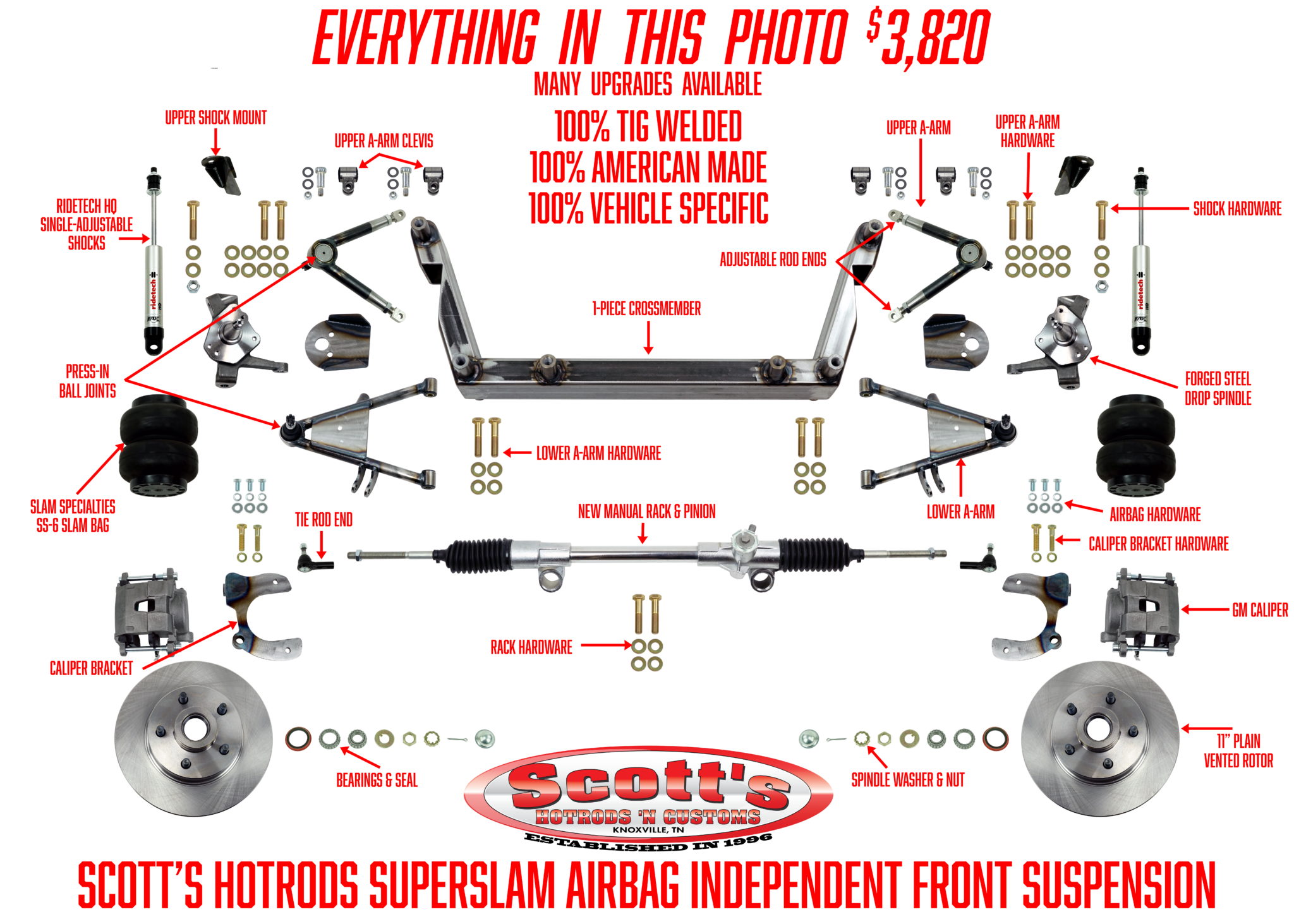 scotts hotrods superslam independent front suspension kit