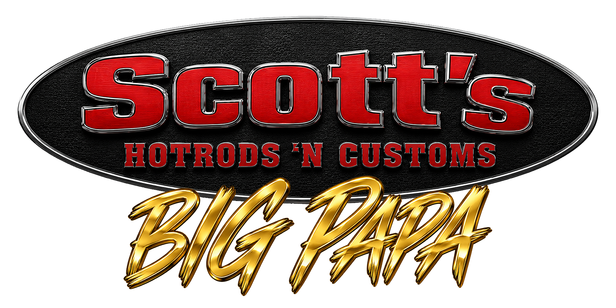 Scotts Hotrods Badge BIG PAPA scotts hotrods big papa